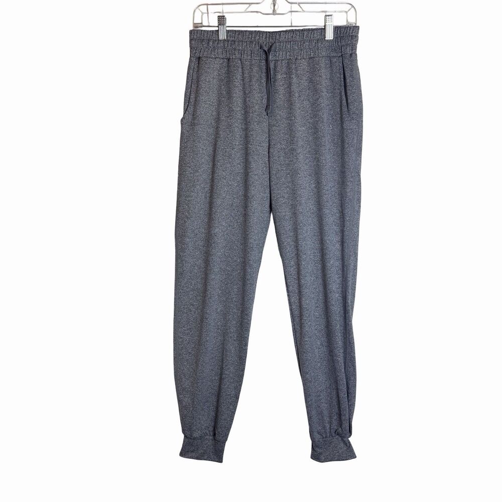 Halara High Waisted Drawstring Pocket Ruched Yoga Joggers w/Pockets Medium Gray